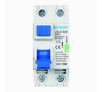 IXTRIMA Interruptor diferencial puro magnetotérmico 2P 25A 30mA curva B 6KA AC/DC 220V 30mA Curva B para carril DIN - 2 módulos DIN - Protección circuitos y seguridad instalaciones