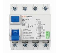 IXTRIMA Interruptor diferencial puro magnetotérmico 4P 16A 30mA curva B 6KA AC/DC 380V 30mA Curva B para carril DIN - 4 módulos DIN - Protección circuitos y seguridad instalaciones
