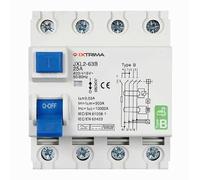 IXTRIMA Interruptor diferencial puro magnetotérmico 4P 25A 30mA curva B 6KA AC/DC 380V 30mA Curva B para carril DIN - 4 módulos DIN - Protección circuitos y seguridad instalaciones