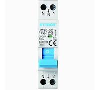 IXTRIMA Interruptor magnetotérmico 1P + N 240 V, 50 Hz, 6000 A, EN60898 C6 C10 C16 C20 C25 C32 (32 A)