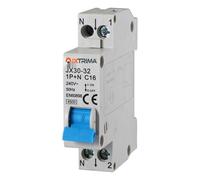 IXTRIMA Interruptor magnetotérmico automático 1P+N 16A C16 220V 4.5kA, ocupa 1 módulo