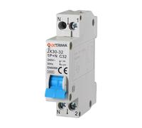 Ixtrima Interruptor magnetotérmico automático 1P+N 32A C32 220V 4.5kA, ocupa 1 módulo