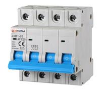 IXTRIMA Interruptor magnetotérmico automático 4P 20A 380V 6kA MCB C20 ocupa 4 módulos DIN