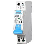 IXTRIMA Interruptor magnetotérmico diferencial 1P + N 25A 30mA 220V-6KA 1 módulo 30mA para carril DIN - Protección circuitos y seguridad instalaciones