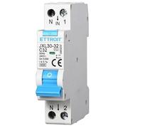 IXTRIMA Interruptor magnetotérmico diferencial 1P+N 32A 30mA 220V-6KA 1 módulo 30mA para carril DIN - Protección circuitos y seguridad instalaciones