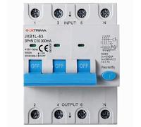 IXTRIMA Interruptor magnetotérmico diferencial 3P + N 10A 300mA 380V-6KA 300mA para carril DIN - 4 módulos DIN - Protección circuitos y seguridad instalaciones