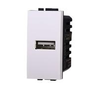 IXTRIMA Módulo toma USB 5 V 2,1 A color blanco compatible con Bticino Living Light/International, 1 unidad