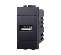 IXTRIMA Módulo toma USB 5 V 2,1 A color negro compatible con Bticino Living Light/International, 1 unidad