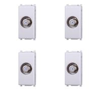 IXTRIMA Toma TV satélite con tornillo tipo F compatible plana color blanco EV2252 Kit 4 unidades