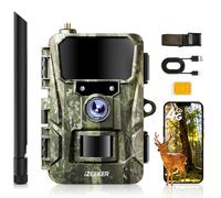iZEEKER 2 en 1 Cámara de Caza 4G LTE 2K HD 48MP, Cámara Fototrampeo con App, Visión Nocturna Infrarroja, Detector de Movimiento, Cámara de Animales Salvajes IP66 Resistente al Agua
