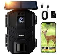 iZEEKER Solar WiFi Cámara de Caza 4K 64MP con Tarjeta Micro SD de 32 GB, Bluetooth Cámara Caza con 5200 mAh Batería, 0,1s Tiempo de Disparo Visión Nocturna Activado por Movimiento