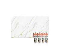 IZODEKOR 4 piezas de revestimiento de pared de mármol de 120 x 60 cm, alternativa a azulejos de baño o cocina, paneles de pared para cocina y baño, con 4 adhesivos de montaje Golden