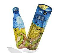 IZY Botella para beber x Art - Botella de agua de acero inoxidable - Botella termo 500 ml - Doble pared - Sin BPA - A prueba de fugas (Campo de granos)