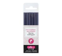 J. Herbin 35812t de cera, caja con 6 asas Hobby para pistola, blanda, color turquesa, color berenjena