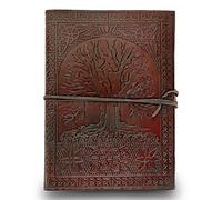 Jaald 26 cm Libreta Notas Cuaderno Hojas Diario Album Hecho a Mano con Cubierta de Cuero Marcador Tira Arbol De la Vida Celta Vintage Grimoire book of shadows tree of life