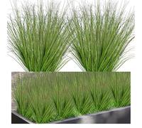 JABNOW 16 Piezas Hierba Artificial de Plástico, 50cm Hierbas Artificiales Exterior, Artificial Plants para Jardín Hogar Oficina Veranda Boda Fiesta