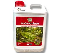 Jabón limpiador de melaza y negrilla sales potasicas 30% para plantas. 5 L. Jabón natural limpiador multiusos para plantas. Jabon potasico 5 L.