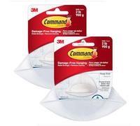 Jabonera con banda resistente al agua 3M Command, caucho plástico, Clear Frosted, 2 Dish
