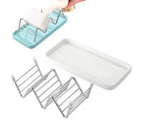 Jabonera con función de escurridor | Rejilla de para un baño de acero inoxidable | Para paños de cocina, cepillo de , fregadero de cocina, hogar, baño, apartamento y autocaravana