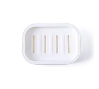 Jabonera cuadrada de plástico para ducha, baño, cocina, fácil limpieza, color blanco
