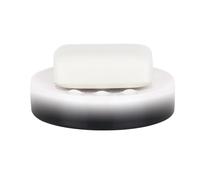 Jabonera SPIRELLA "Tube" de porcelana en color negro Ø11 x 2,6 cm