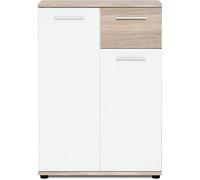 Jacky JACKY Clásico mueble blanco mate con decoración en roble - L 60 cm