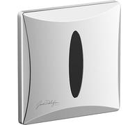 Jacob Delafon E39199-CP - Placa de control para orinal (sin contacto por infrarrojos, enjuague automático, caza ajustable, conexión a la red o pilas, 12,7 x 12,7 x 1,77 cm, acabado cromado)