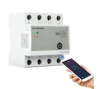 Jadeshay Disyuntor Inteligente WiFi, 4P 63A 220V CA Interruptor Automático Magnetotérmico con Temporizador Control Remoto por APP Tuya para Gestión Eléctrica Doméstica, 35mm Montaje en Carril DIN