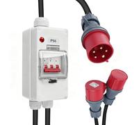 Jadeshay Enchufe Camping,Adaptador CEE 32A a 16A 5 Pin Spina y Enchufe Impermeable IP66 para Caravanas y Obras de Construcción con Disyuntor Magnetotermico y Cavo di Alimentazione Prolunga Elettrica