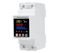 Jadeshay Estabilizador Tension 220v, 63A Sobretensiones Rearmable Protector de Sobretensión y Bajo Voltaje Medidor de Cconsumo Electrico Inteligente en riel DIN, Pantalla a Color(NO-WiFi)
