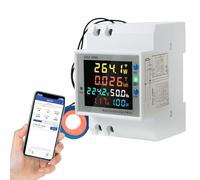 Jadeshay Medidor de Energía WiFi, AC 40-300V 100A Contador Electrico Digital Multifuncional Voltímetro Amperímetro para Medición del Consumo Eléctrico Voltaje Corriente Factor Potencia Frecuencia