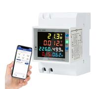 Jadeshay Medidor de Energía WiFi Tuya AC 40-300V 0-100A Contador Electrico Multifuncional Voltímetro Amperímetro para Medición del Consumo Eléctrico Voltaje Corriente Factor Potencia Frecuencia