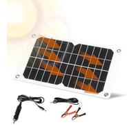 Jadeshay Panel Solar Portátil Kit,20W 12V Cargador Solar Movil Placa Solar Portatil para Luces de Jardín Viajes al Aire Libre Camper Teléfono con Conector de Cargador de Coche y Agujero de Instalación