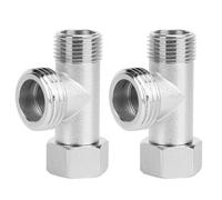 Jadeshay valvula Desviadora, Mezcla Ducha 2 Piezas Válvula Desviadora de Inodoro 3 Vías Grifo del Lavabo del Baño Pieza de Repuesto Adaptador Válvula de Descarga (EU3/8)