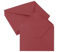 JAGERGREEN 50 Sobres B6 Rojos, Sobres de Papel de 137 x 193 mm, 150 gsm