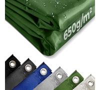 Jago® Lona Impermeable Exterior - 2x3 m, Ojales, Resistente a Altas Temperaturas y Rayos UV, PVC, Poliéster, Verde - Cubre Piscina, Suelo Camping, Remolque, Caravana, Toldo, Tapar Leña, Multiuso