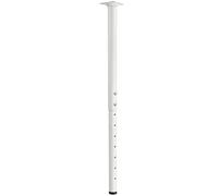 Jahof Pata para Mesa Regulable 55-90cm, Pie para Mueble Ajustable Ø42/38mm, Juego de Pierna de Acero con Tornillos para Escritorio (1 Pieza, Blanco)