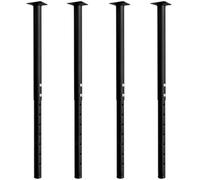 Jahof Patas para Mesa Regulables 55-90cm, Pies para Muebles Ajustables Ø42/38mm, Juego de Piernas de Acero con Tornillos para Escritorio (4 Piezas, Negro)