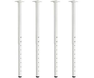 Jahof Patas para Mesa Regulables 55-90cm, Pies para Muebles Ajustables Ø42/38mm, Juego de Piernas de Acero con Tornillos para Escritorio (4 Piezas, Blanco)