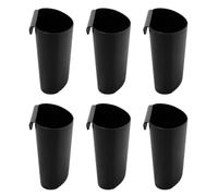 JAKAGO Tazas colgantes para carrito de almacenamiento y estante de cubiertos, paquete de 6 soportes pequeños para tazas colgantes, accesorios carrito de almacenamiento (negro)