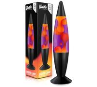 Jambo Hermosa lámpara 40 cm, morada con cera amarilla/naranja, relajante, ideal para sala de estar, oficina, dormitorio,adultos,adolescentes y niños.Luz de magma,luz nocturna,decoración del hogar.