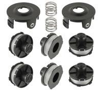 JAMHER 6 Piezas Bobina de Hilo para Makita 196146-9/195858-1, 8m, Ø1,60mmpara Akku cortadora DUR181 DUR141 DUR180Z DUR181Z Bobina de Repuesto (6 Bobin 2 Cubierta de Carrete+ 2 Resorte)