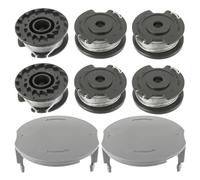 JAMHER F016800569/F016800385 Bobinas de repuesto para Bos-ch EasyGrassCut 23/26/18/18-230/18-260/18-26 longitud 4 m diámetro de 1,6 mm y cubierta de bobina F016F05320(6 Carretes, 2 Tapa)