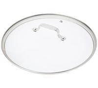 Jamie Oliver by Tefal B89987 - Tapa de Cristal (28 cm, con Borde de Acero Inoxidable, válvula de Salida de Vapor, protección contra rebosadero, Apta para lavavajillas, Exclusivo Grabado de Jamie