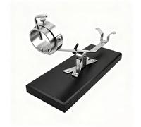 Jamonero Profesional 360° Giratorio e Inclinable - Soporte para Jamón Ibérico/Pata Negra, Base de Acero Inoxidable y Fibra Negra, Ajustable para Cortar Jamón en Casa o Restaurante