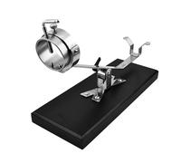 Jamonero Profesional 360° Giratorio Inclinable - Acero Inoxidable 304 + Base Madera Sólida Estable, Ajustable para Jamón Ibérico/Pata Negra, Corte Preciso en Casa/Restaurante
