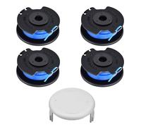 JAMSSOW 4 Piezas Carrete de Repuesto para Cortadoras de Césped compatible con RAC124 AC14RL3A,Línea de Bobina Automática para Ryobi One+ 18V 24V 40V, Ø 1,65 mm,Longitud 3,4 m(4 bobina + 1 tapa)