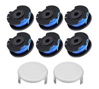 JAMSSOW 6 carretes de repuesto compatibles con Ryobi One+ RAC124 AC14RL3A, línea de nailon de alimentación automática para Ryobi One+ 18 V, 24 V, 40 V, tapa de repuesto AC14HCA, 1,65 mm x 3,4 m