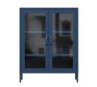 Jan Nowak Aparador Metal 2 Puerta para Salon - Vito | 80 x 101,5 x 40 cm | Cierre Magnético, 2 Estantes Ajustables, Superficie Brillante | Muebles de Salon, Aparadores para Salon
