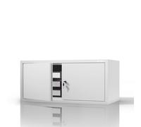 Jan Nowak Archivador C01L, Accesorio para archivador, Armario de Oficina, Puertas batientes de Metal con Recubrimiento de Polvo, 38 x 80 x 40 cm (Blanco)